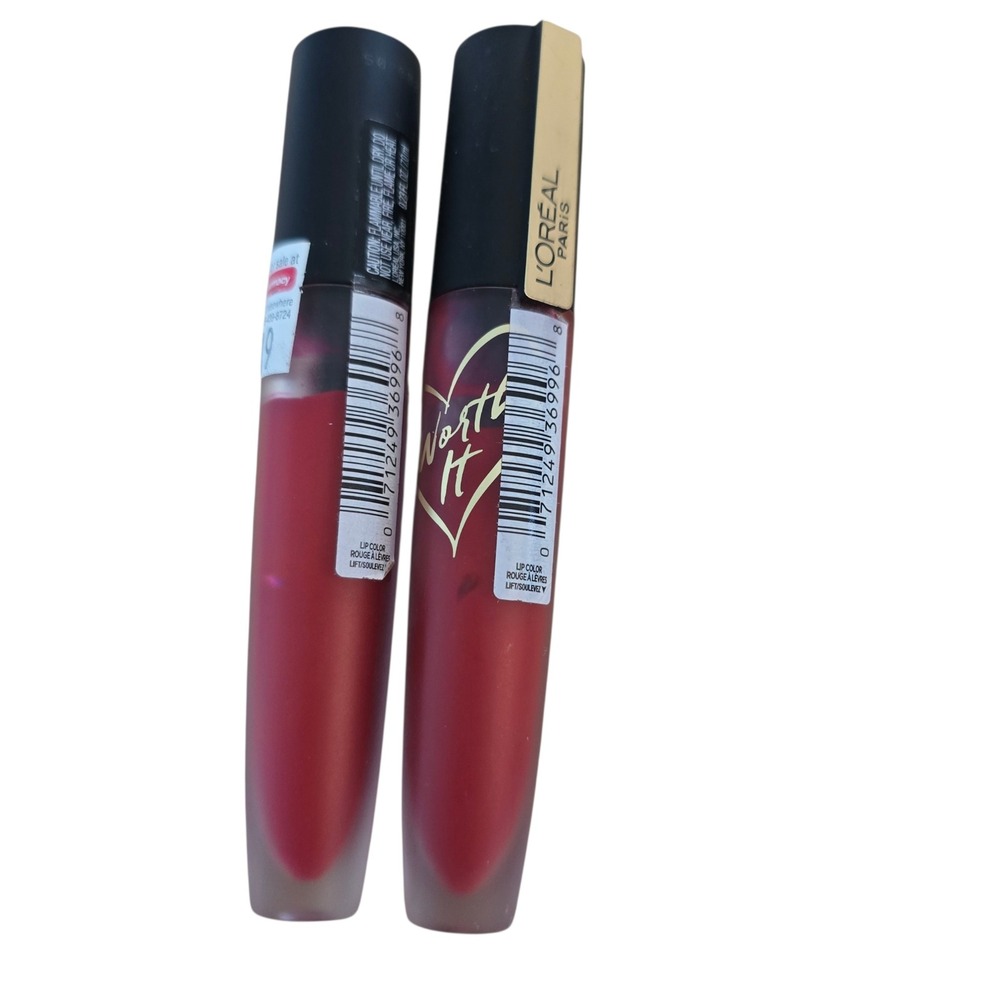 L'Oreal Rouge Signature Matte Lip Stain 424 I Represent Set of 2 Red Lipstick